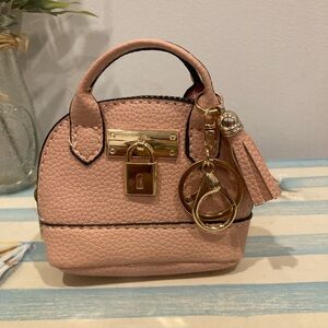 Pink Mini Keychain Bag Charm AirPod Holder Key Holder Card Holder Coin Purse
